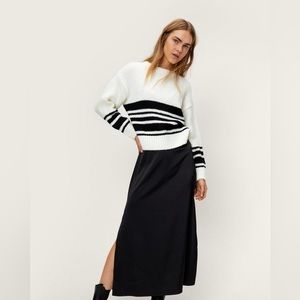 Nasty Gal Stripe Hem Oversized Sweater